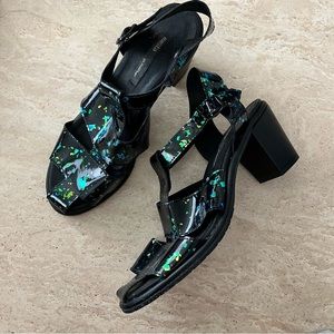 MIISTA Glitter Iridescent Fisherman Style Heeled Sandal Size 40
